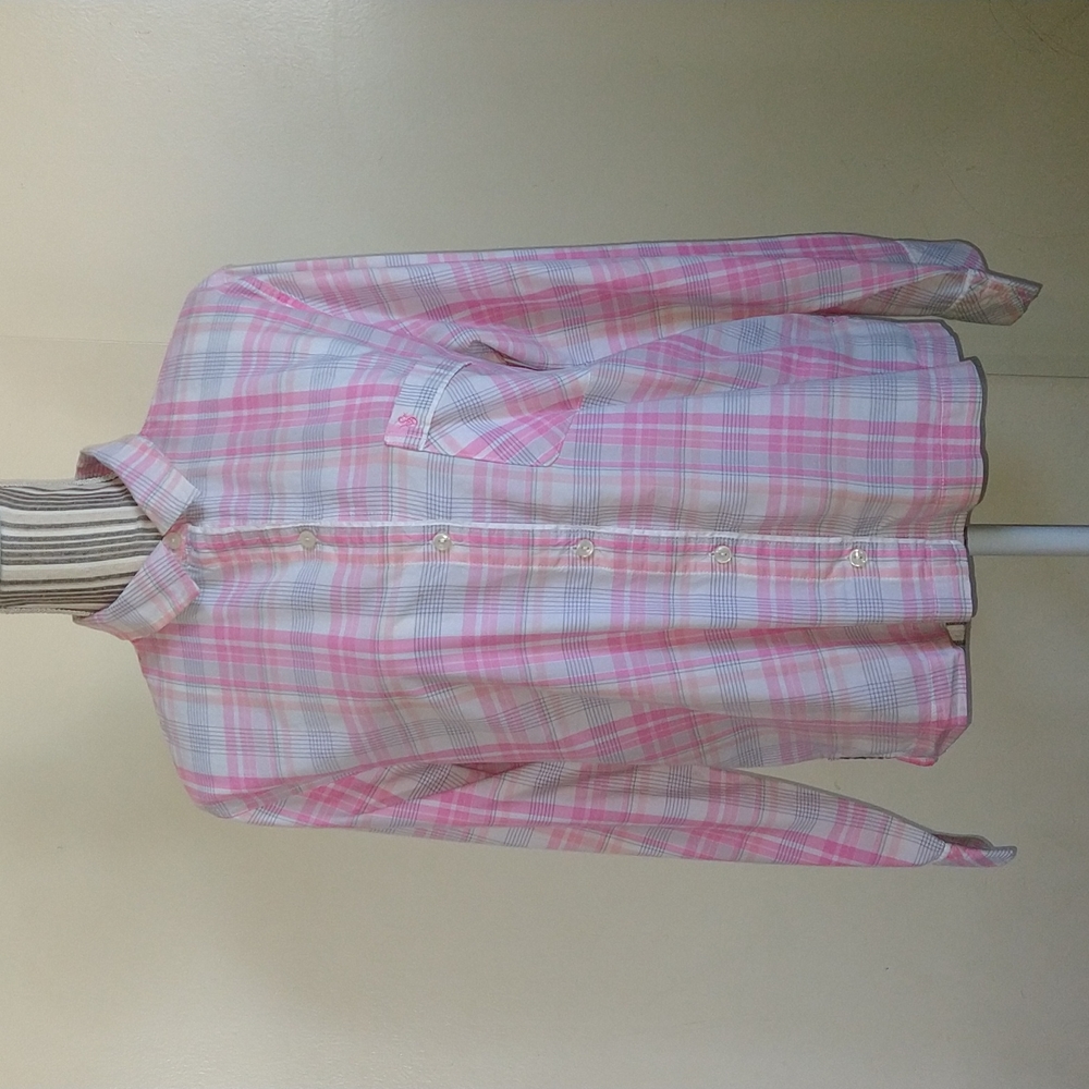 Victoria's secret Plaid Long Sleeve button-Up Pajama Shirt In Pink Size Small